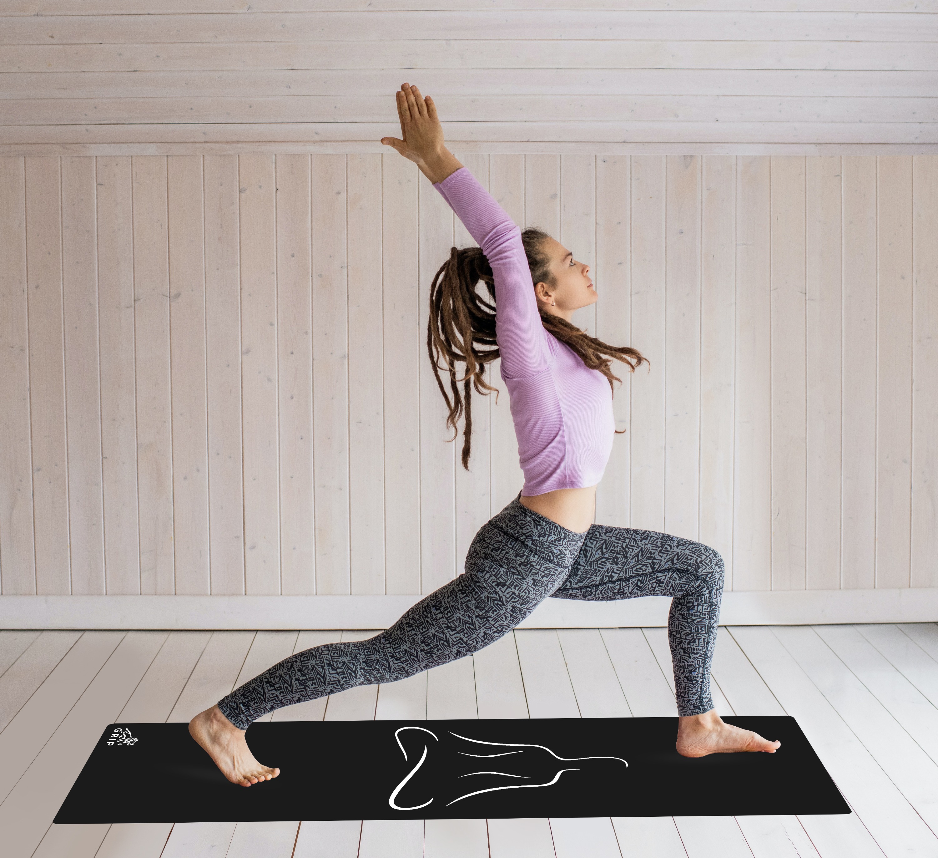 Grip Yog Asanas black Yoga Mat