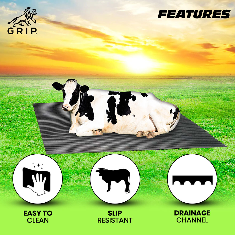 Grip cow mats for your animals to prevent from injury Comfortable for