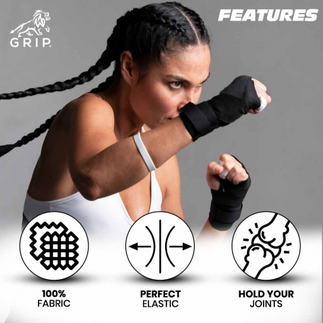 Grip Hand Wrap, a strip of cloth used by boxers to protect the hand and  wrist against injuries induced by punching