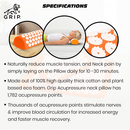 Grip Acupressure Neck Pillow Orange Color