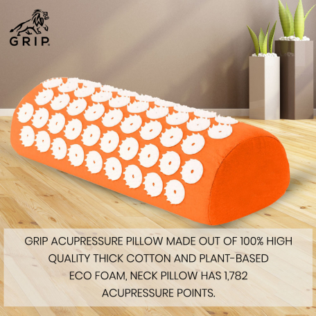 Grip Acupressure Neck Pillow Orange Color