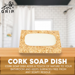 Grip Cork Soap Dish, cork soap dish adds a touch of nature to your bathroom and keeps surfaces free from any soapy residue 