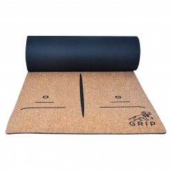 Grip Cork Yoga Mat 7mm with 2 Cork Yoga Brick (Brown Color)