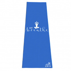 Grip 24 Inches x 72 Inches, 6MM Thickness, Blue, OnTheGoSeries,Just Breathe Design Yoga Mats For Men & Women.