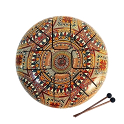 Grip Untuned Happy Drum: A Sacred Sound Journey, Unfolding Vibrations of Peace and Bliss for Yoga, Meditation, and Inner Harmony. ( 6 inch )