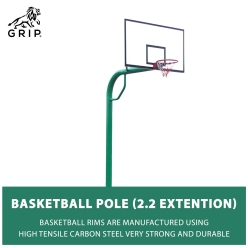 Grip BasketBall Pole with 20MM Fiber Board | Standard Quality | Fixed | 2.2 Extension