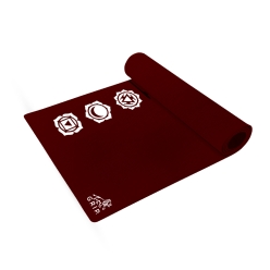 Grip Yoga Mat | 36 x 75 Inches | 12mm Thick | 7 Chakras Design | Anti-Slip | Home & Gym | Men & Women | Cherry Color