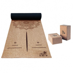 Grip Cork Yoga Mat 3 mm with 2 Cork Yoga Brick