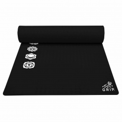 Grip 24 Inches x 72 Inches, 8MM Thickness, Black Color, 7 Chakras Design Yoga Mats For Men & Women.