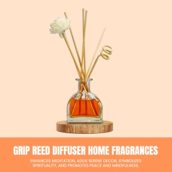 Grip Aqua Oud Reed Diffuser Home Fragrances With White Lily Fragrances Flavour, Room Freshener for Living Room, Bedroom, Office, Washroom, Organic & Toxin Free, Aromatherapy, Luxurious Scent 100 ML