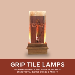 Grip Aroma Jesus on the Cross Himalayan Rock Salt Tile Lamp for Positive Energy, Reduce Stress & Anxiety, Lighting Indoors, Ideal for Home Decor