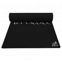 Grip 36 Inches x 78 Inches, 12MM Thickness, Black Color, Just Breathe Design Yoga Mats For Men & Women.
