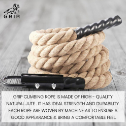 Grip Jute Climbing Rope 15 Feet for Crossfit Workout & Strength Training