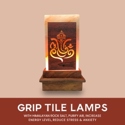 Grip Aroma Ganesha Himalayan Rock Salt Tile Lamp for Positive Energy, Reduce Stress & Anxiety, Lighting Indoors, Ideal for Home Decor