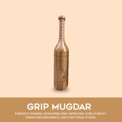 Grip Mugdar, Wooden Indian Mugdars, Clubs, Meel, Clubbell, Karla Kattai, High Quality Wood Mudgar with Polished 9Kg to 9.5 Kg