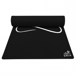 Grip 24 Inches x 72 Inches, 12MM Thickness, Black Color, Yog Asana Design Yoga Mats For Men & Women.