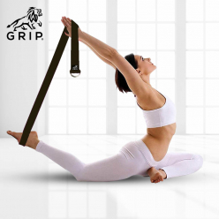Grip Yoga Belt for Stretching, Yoga, Pilates, Gym, Physical Fitness to gain Flexibility & Achieve Difficult Poses | 2.5 Meter Premium Cotton | Eco Friendly | Easy to Use | Durable | Brown Color