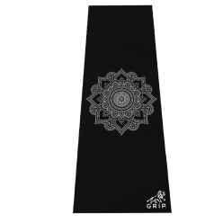 Grip 24 Inches x 72 Inches, 6MM Thickness,Black Color, OnTheGoSeries,Mandala Design Yoga Mats For Men & Women.