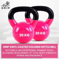 Grip Kettle Bells, Provide A Better Cardio Workout Because Of The Extra Movement Involved In The Standard Exercises - 20 Kgs (Set of 2), Vinyl Coated