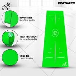 Grip 24 Inches x 72 Inches, 4MM Thickness, Parrot Green Color, OnTheGoSeries lotus allingment Yoga Mats For Men & Women