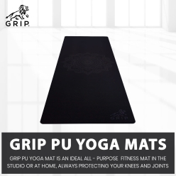 Grip PU Yoga Mats 24 Inches x 72 Inches, 5MM Thickness,  For Men & Women
