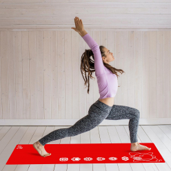 Grip Chakra Design Yoga Mats For Men & Women (Red Color)