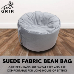 Grip Suede Fabric Bean Bag Filled with Beans, Double Stitched for Extra Strength and Durability