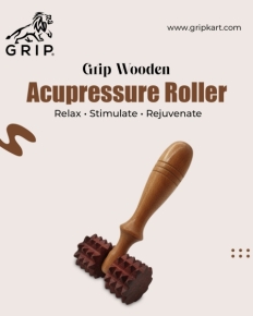 Grip wooden Accupressure Roller, for Full Body Pain and Stress Relief