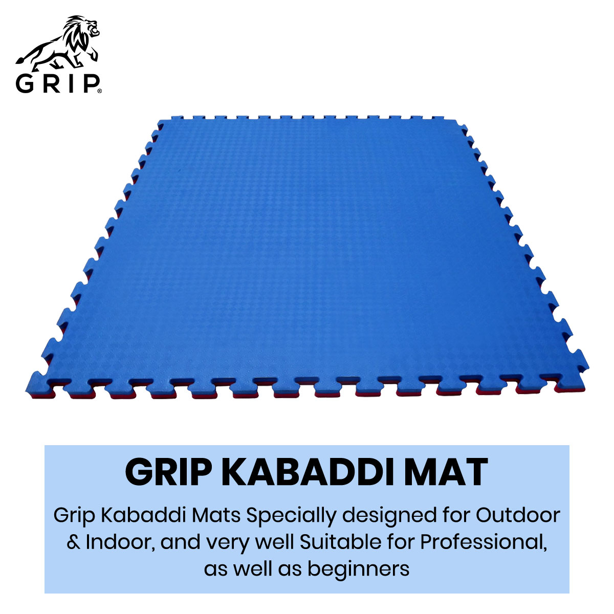 Grip Interlocking Mats for Kabaddi 1 Meter x 1 Meter, with 30 MM