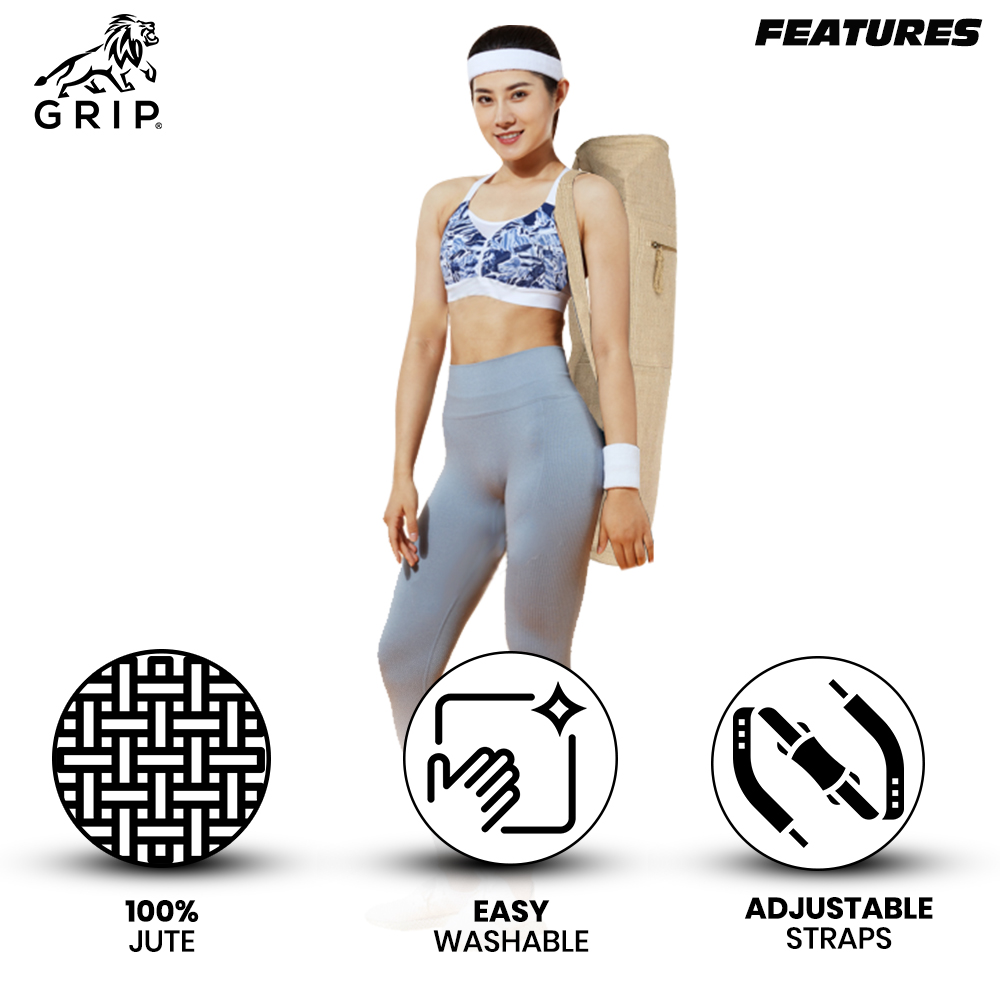 Grip Jute Yoga Mat Bag, designed to take a full range of your yoga